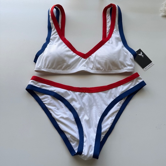 Sea Angel Womens Swim Set Red White Blue Fourth of July Bikini Swim Set Medium - Picture 6 of 15